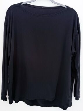 Lululemon Oversized Black Long Sleeve Tee Soft Cozy Large XL